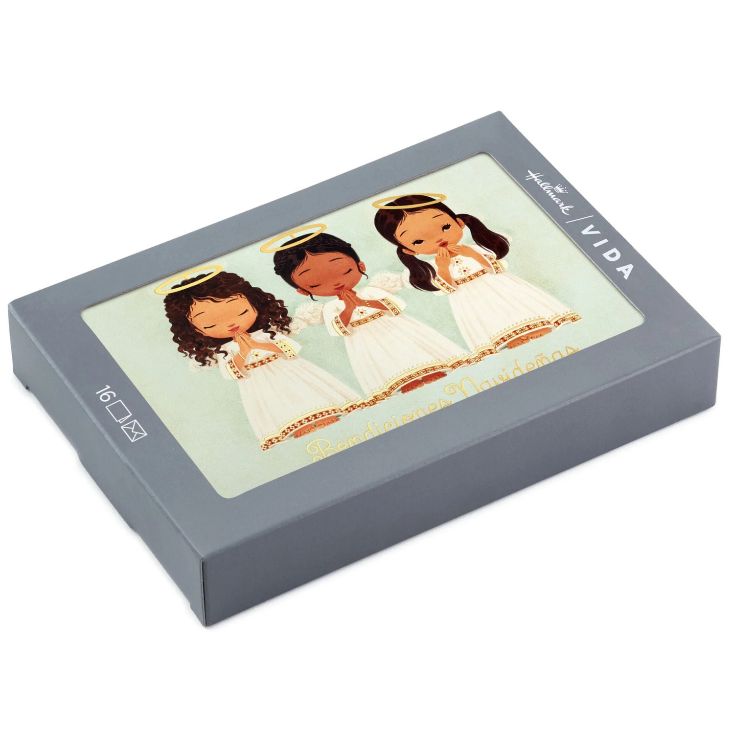 Hallmark Three Little Angels Spanish-Language Boxed Christmas Cards, Pack Of 16 1 Hallmark Three Little Angels Spanish-Language Boxed Christmas Cards, Pack Of 16
