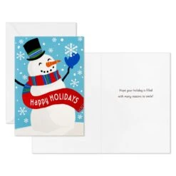 Hallmark Happy Snowman And Red Lettering Boxed Christmas Cards, Pack Of 40 -Tomy Store 0001BXX1019 3