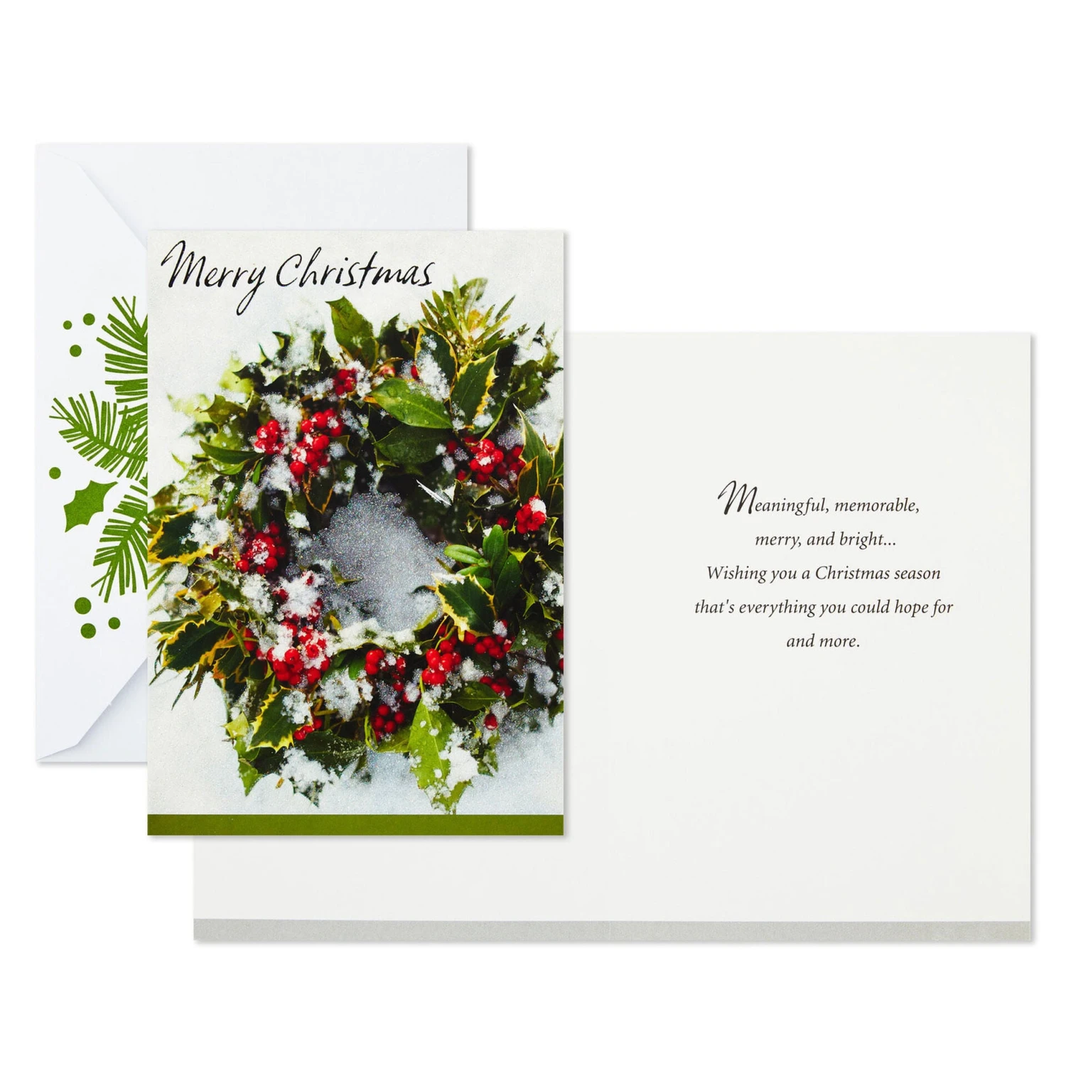 Hallmark Wreath And Pine Branch Boxed Christmas Cards With Seals, Pack Of 40 1 Hallmark Wreath And Pine Branch Boxed Christmas Cards With Seals, Pack Of 40