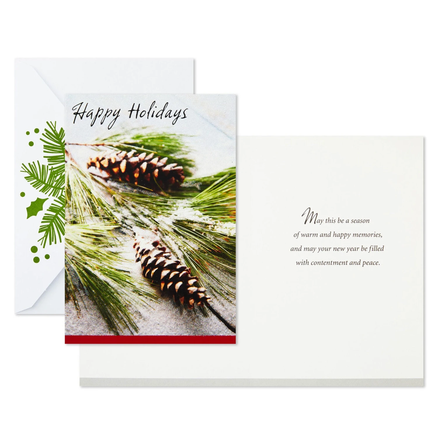 Hallmark Wreath And Pine Branch Boxed Christmas Cards With Seals, Pack Of 40 2 Hallmark Wreath And Pine Branch Boxed Christmas Cards With Seals, Pack Of 40 - Image 2