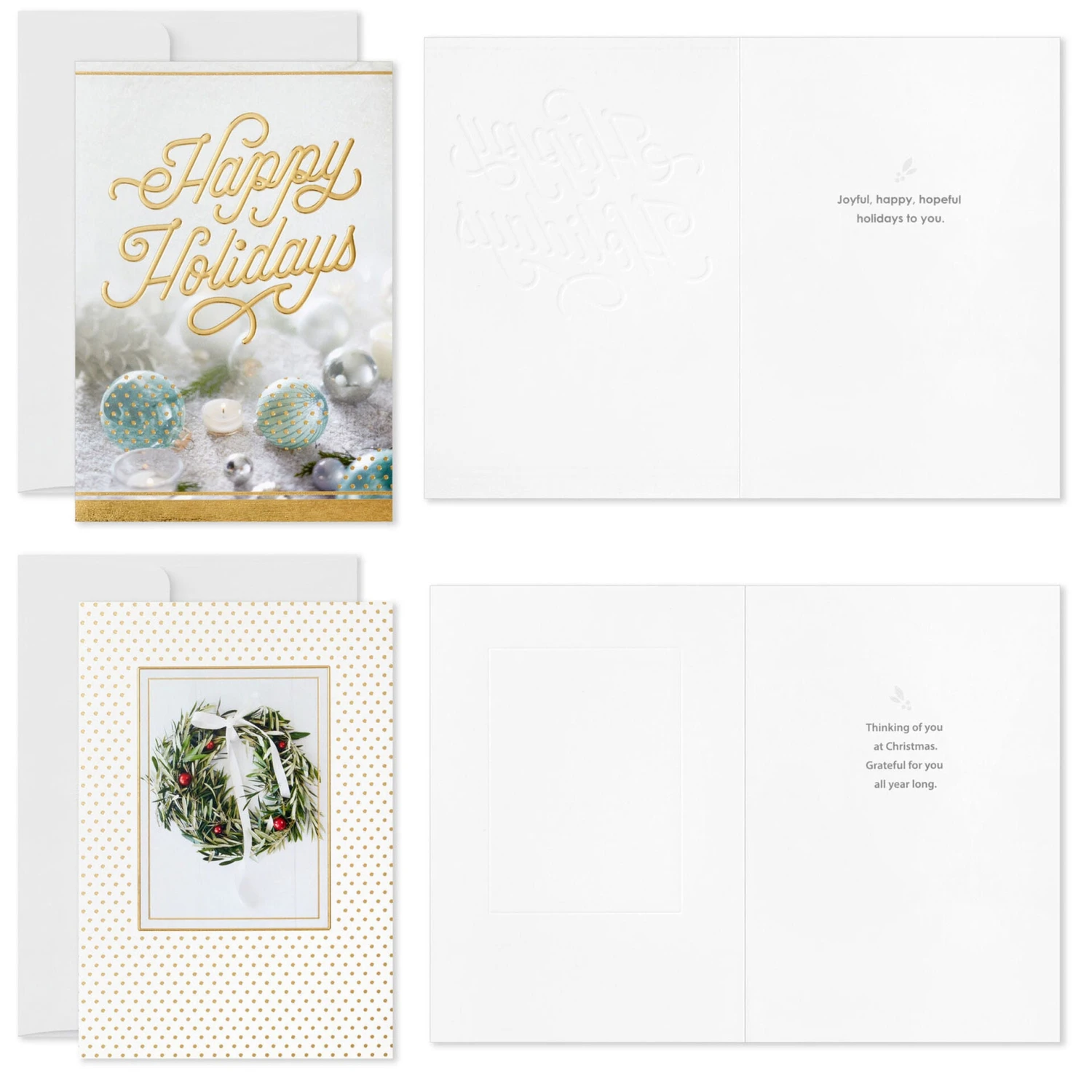 Hallmark Gold And White Winter Wishes Boxed Christmas Cards Assortment, Pack Of 40 2 Hallmark Gold And White Winter Wishes Boxed Christmas Cards Assortment, Pack Of 40 - Image 2
