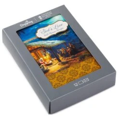 Hallmark Thomas Kinkade Manger Scene Religious Boxed Christmas Cards, Pack Of 12