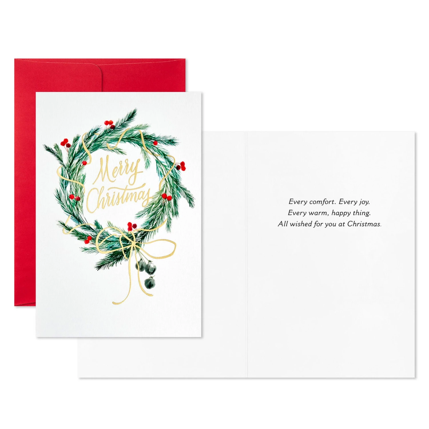 Hallmark Pine And Berry Wreath Packaged Christmas Cards, Set Of 5 2 Hallmark Pine And Berry Wreath Packaged Christmas Cards, Set Of 5 - Image 2
