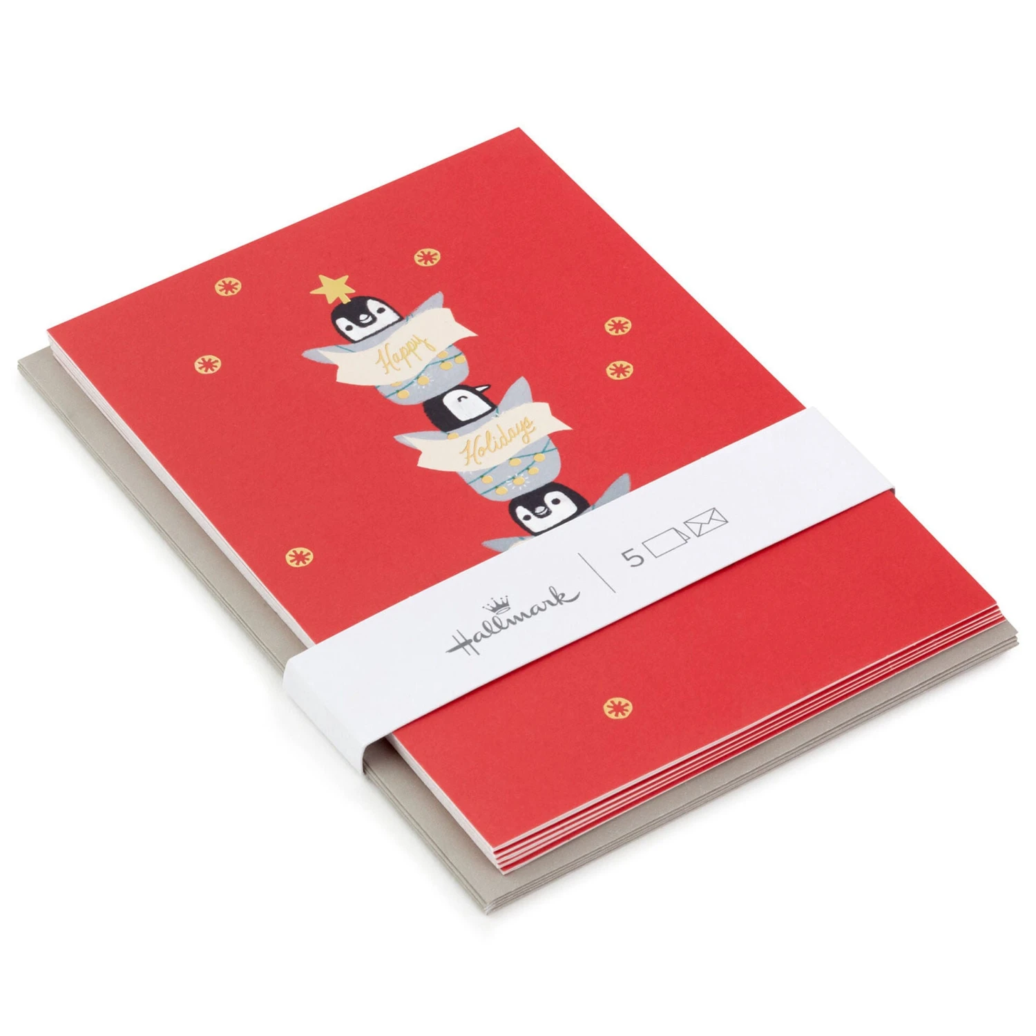 Hallmark Stacked Merry Penguins Packaged Christmas Cards, Set Of 5 1 Hallmark Stacked Merry Penguins Packaged Christmas Cards, Set Of 5
