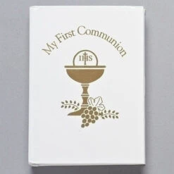 My First Communion Prayer Book White With Gold Chalice