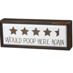 Toilet Box Sign Would Poop Here Again