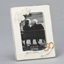 50th Anniversary Love Is Patient Love Is Kind Frame Holds 4x6 Photo