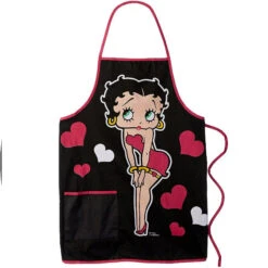 Betty Boop With Hearts Black Apron