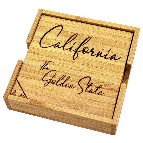 California State Puzzle 4-Pc. Coaster Set With Case 2 California State Puzzle 4-Pc. Coaster Set With Case - Image 2