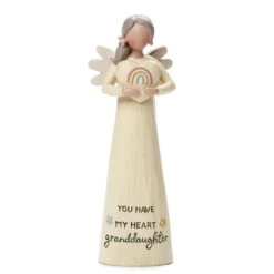 Bright Blessings 5.25" Angel Figurine With Rainbow Heart Granddaughter You Have My Heart