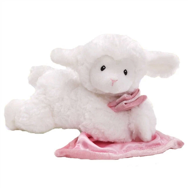 Gund Lena The Prayer Lamb 9" Plush With Pink Blanket With Sound 1 Gund Lena The Prayer Lamb 9" Plush With Pink Blanket With Sound