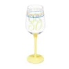 12 Oz. Color Changing Wine Glass 50th Birthday Confetti Design