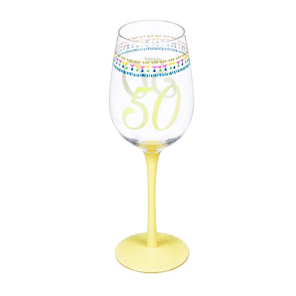 12 Oz. Color Changing Wine Glass 50th Birthday Confetti Design 1 12 Oz. Color Changing Wine Glass 50th Birthday Confetti Design