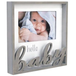 Malden Hello Baby Laser Cut 3 Dimensional 4"x6" Photo Frame