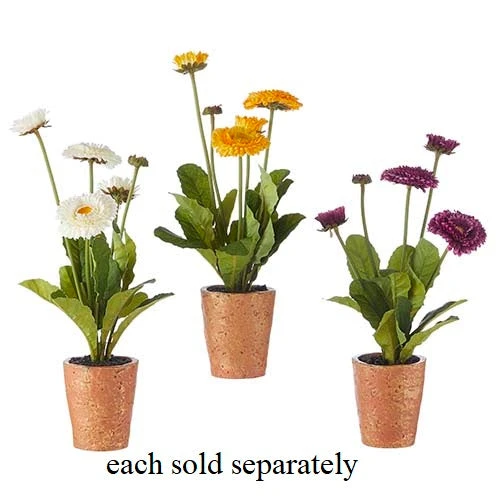 13.5" Potted Button Mum Faux Plant 1 13.5" Potted Button Mum Faux Plant