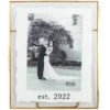 Est. 2022 Brass Picture Frame Holds 5"x7" Photo