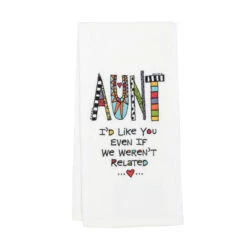 Embroidered Aunt Tea Towel By Our Name Is Mud