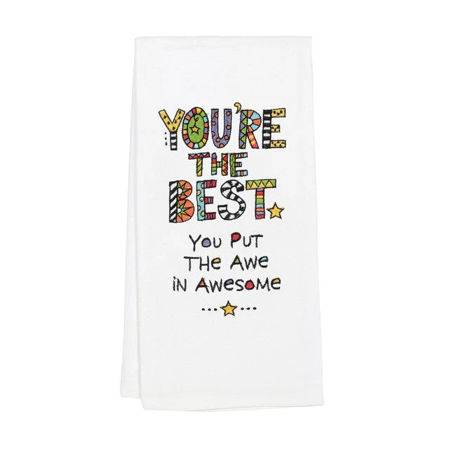 Embroidered You're The Best Tea Towel By Our Name Is Mud 1 Embroidered You're The Best Tea Towel By Our Name Is Mud