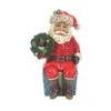 Jim Shore Mini Santa With Wreath Sitting On Gifts Figurine