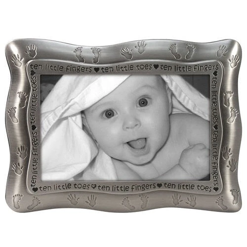 Malden Ten Little Fingers And Toes Pewter Silver 4"X6" Photo Frame 1 Malden Ten Little Fingers And Toes Pewter Silver 4"X6" Photo Frame