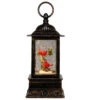 Cardinal Bird Couple On BranchGlitter Light Up Lantern 10.5"