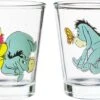 Silver Buffalo Disney Winnie The Pooh Retro Art 4 Pack Mini Glass Set, 1.5 Ounces
