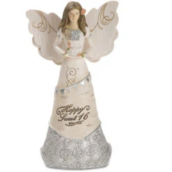Happy Sweet 16 Angel With Birthday Cake Figurine 6"
