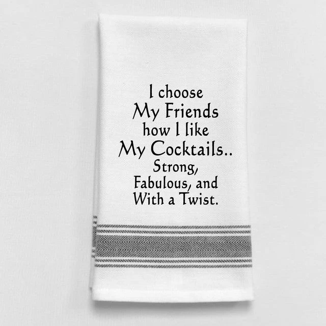 Kitchen Towel "Choose Friends Like Cocktail" 1 Kitchen Towel "Choose Friends Like Cocktail"