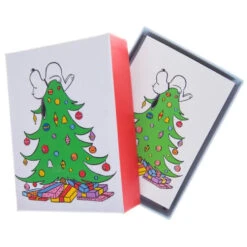Snoopy As Christmas Tree Topper Assorted Petite Holiday Box Card