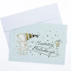 Snoopy Skating Happy Holidays Classic Holiday Boxed Card -Tomy Store BX465 2