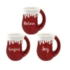 16 Oz. Holiday Drip Red Cozy Mug - Believe, Comfort, Joy