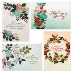 Hallmark DaySpring Floral Assorted Religious Anniversary Cards, Box Of 12