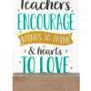 Teachers Encourage Minds To Think & Hearts To Love Glass Block