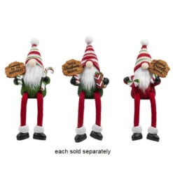 Dangle Leg Christmas Pepper Mint Gnome Shelf Sitter
