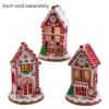 8.5" Battery Operated Light Up Red And White Houses, 3 Assorted