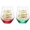 Hallmark Channel Let's Stay In Stemless Wine Glasses, Set Of 2