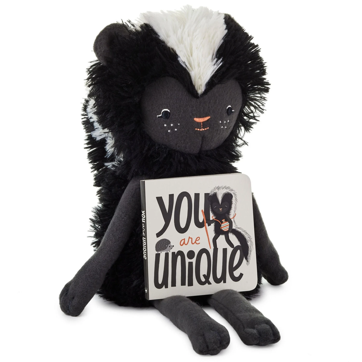 Hallmark MopTops Skunk Stuffed Animal With You Are Unique Board Book 1 Hallmark MopTops Skunk Stuffed Animal With You Are Unique Board Book
