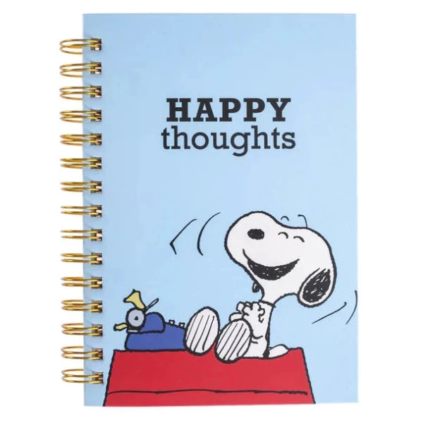 Happy Thoughts Snoopy With Typewriter Spiral Hard Cover Journal 1 Happy Thoughts Snoopy With Typewriter Spiral Hard Cover Journal