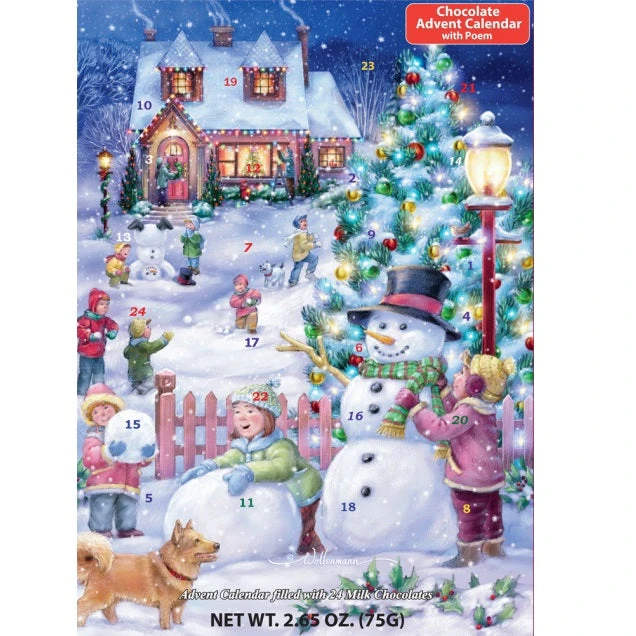 Snowman Celebration With Poem Chocolate Advent Calendar 1 Snowman Celebration With Poem Chocolate Advent Calendar