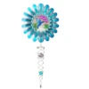 Animated Blue Hummingbird Mini 6.5" Wind Spinner And 7.5" Crystal Twister Set